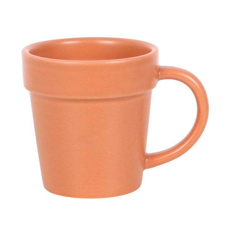Plain Plant Pot Ceramic Mug and Shovel Spoon 10c