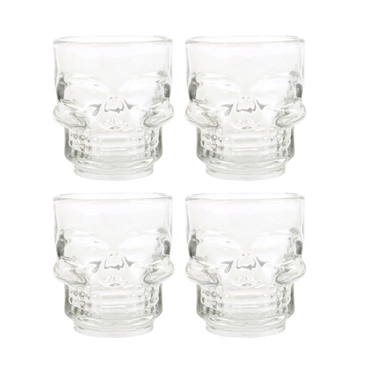 Set of 4 Skull Shot Glasses Set 6cm
