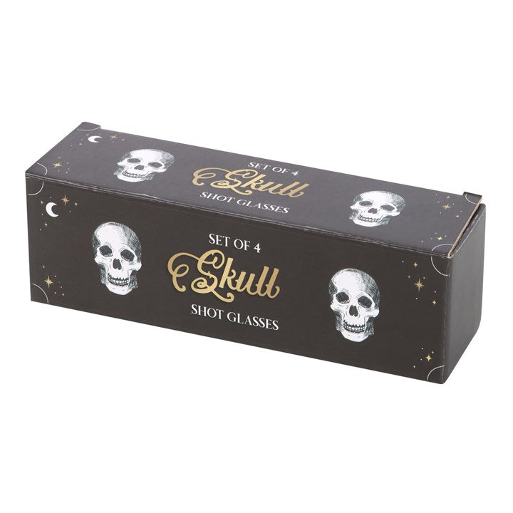 Set of 4 Skull Shot Glasses Set 6cm