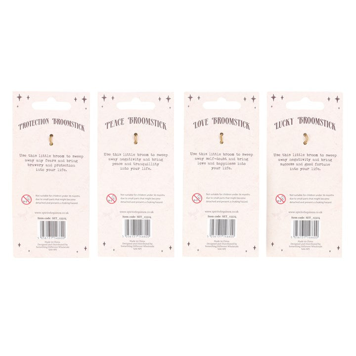 Pack of 12 Lucky Crystal Broomstick Car Charms 16.5cm