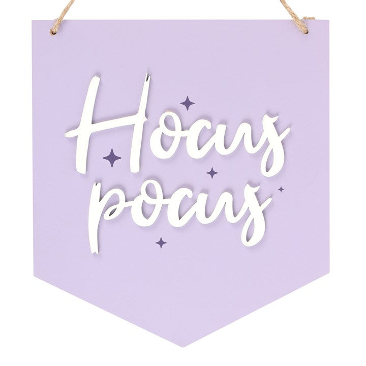 Purple Hocus Pocus Hanging Sign 22cm