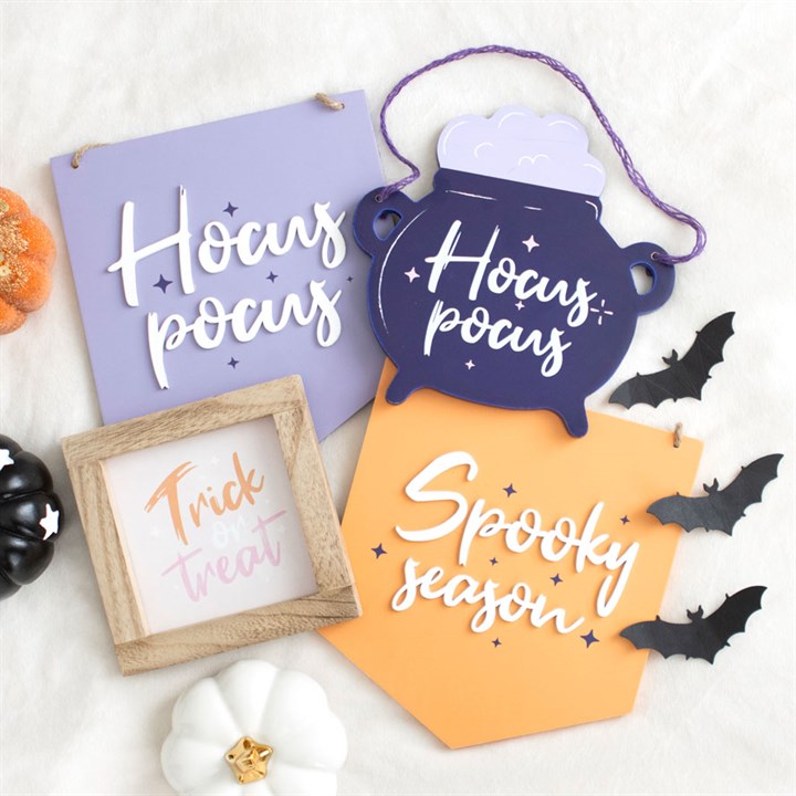 Purple Hocus Pocus Hanging Sign 22cm