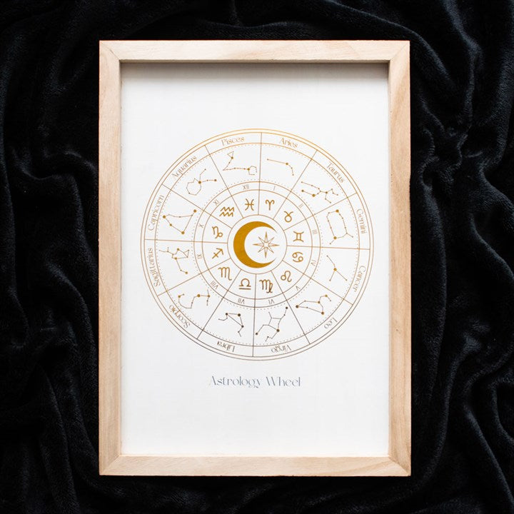 Off White Astrology Wheel Framed Wall Art Print 35cm