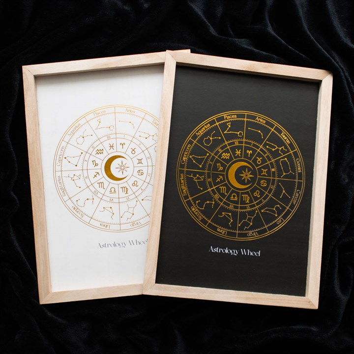 Off White Astrology Wheel Framed Wall Art Print 35cm