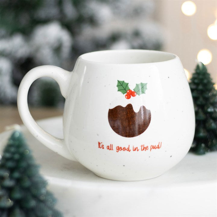 All Good in the Pud Rounded Christmas Mug 9.5cm