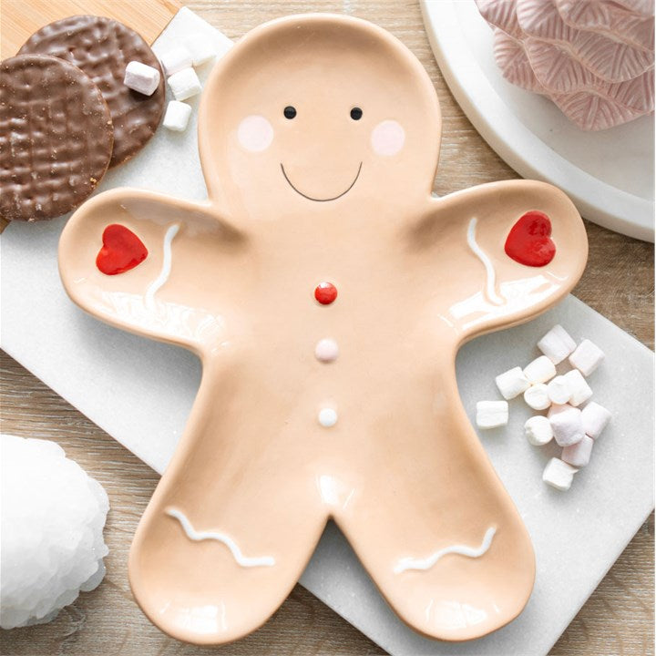 Gingerbread Man Ceramic Serving Plate 21cm