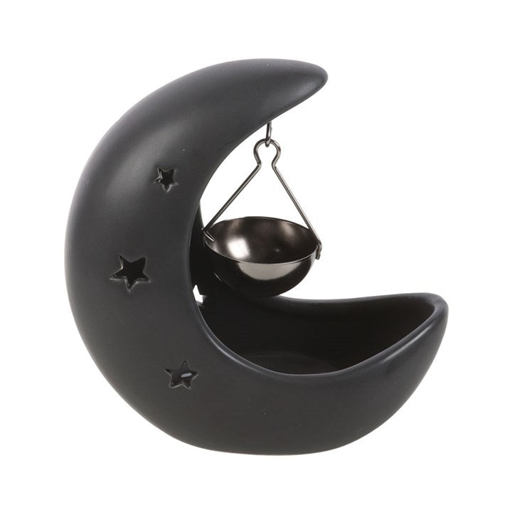 Black Crescent Moon Hanging Oil Burner 13.5cm