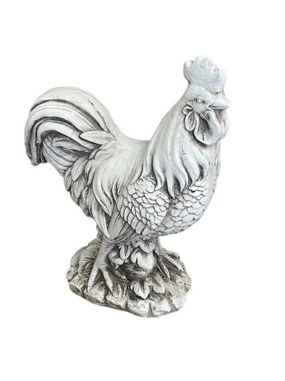 Stone Effect White Cockerel Statue