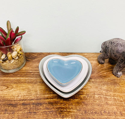 Set of 3 Heart Trinket Dishes