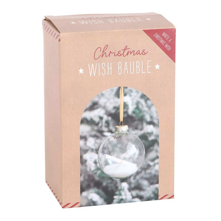 Christmas Wish Hanging Glass Bauble 8cm