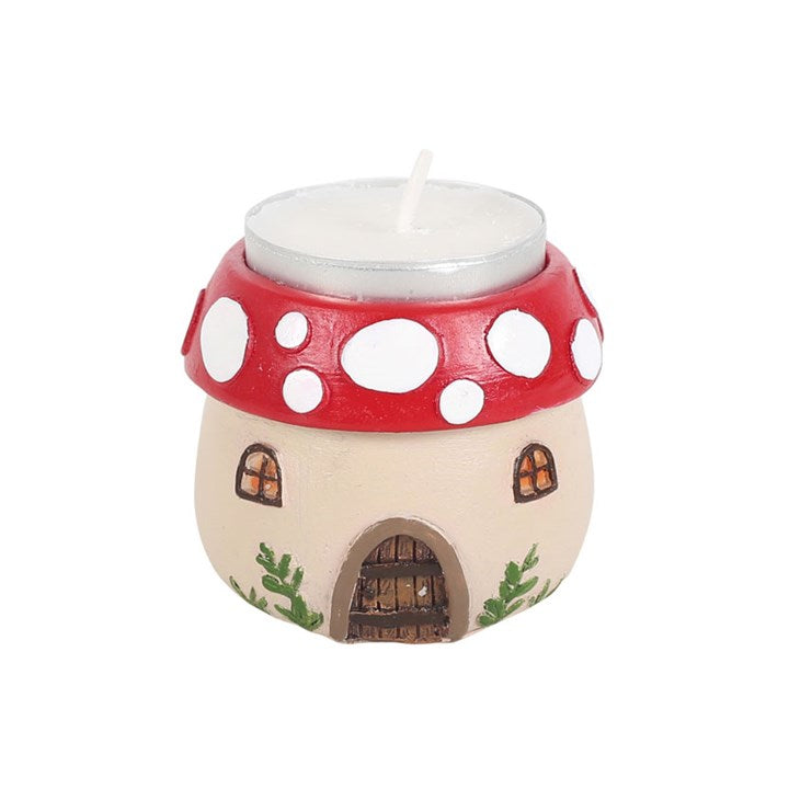 Mushroom House Resin Tealight Holder 4.5cm