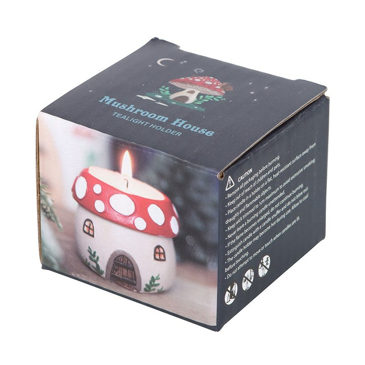 Mushroom House Resin Tealight Holder 4.5cm