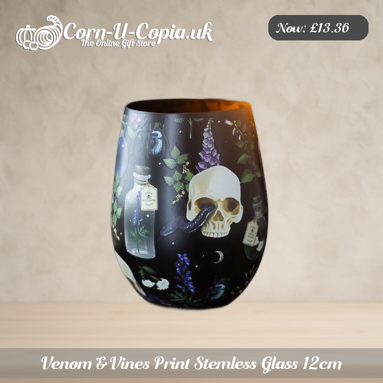 Venom & Vines Print Stemless Glass 12cm Ad 1