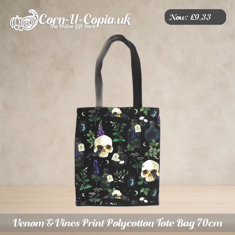 Venom & Vines Print Polycotton Tote Bag 70cm Ad 1