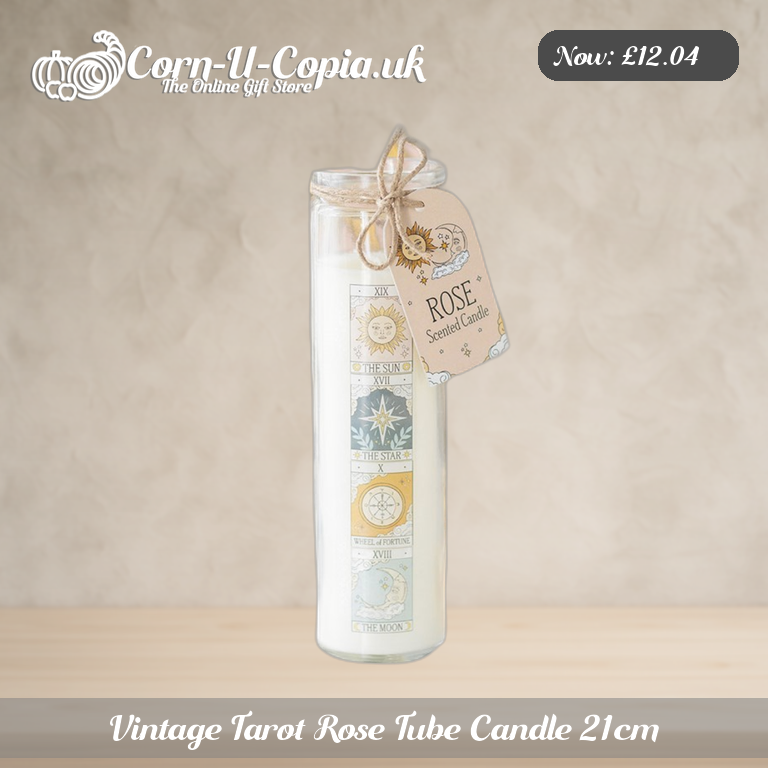 Vintage Tarot Rose Tube Candle 21cm Ad 1
