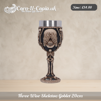 Three Wise Skeleton Goblet 20cm Ad 1