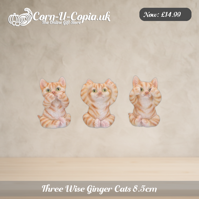 Three Wise Ginger Cats 8.5cm Ad 1