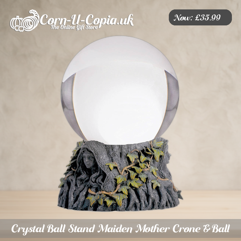 Crystal Ball Stand Maiden Mother Crone & Ball Ad 1