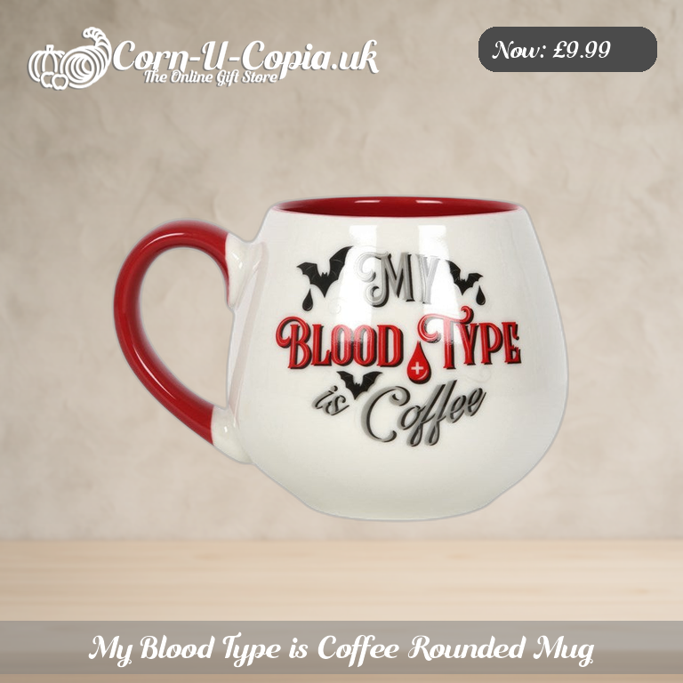 My Blood Type is Coffee Rounded Mug Ad 1