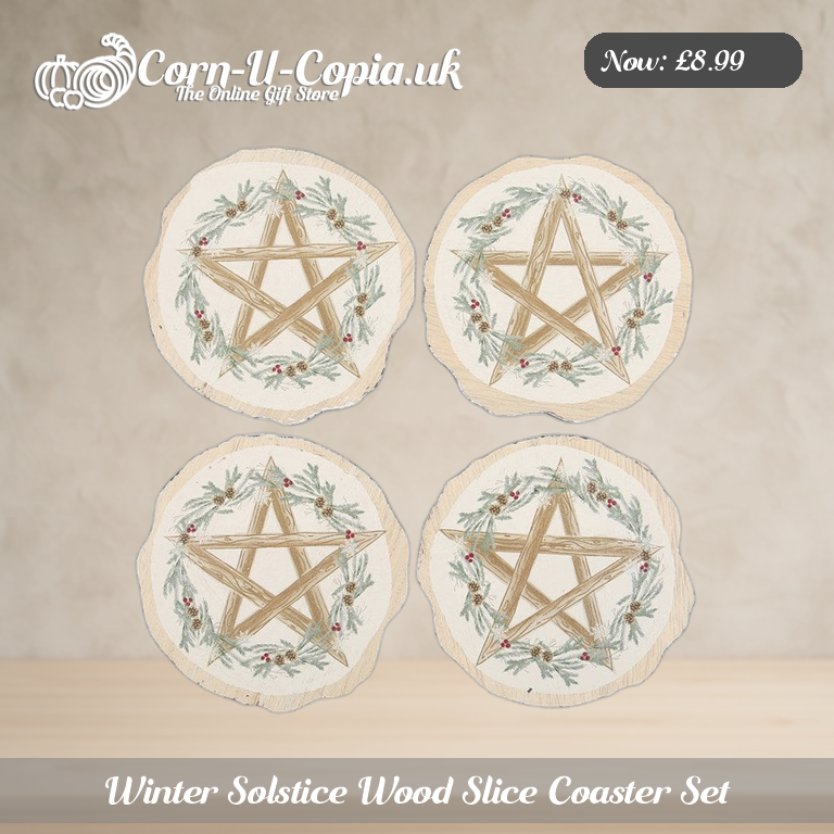 Winter Solstice Wood Slice Coaster Set Ad 1