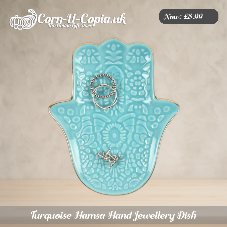 Turquoise Hamsa Hand Jewellery Dish Ad 1
