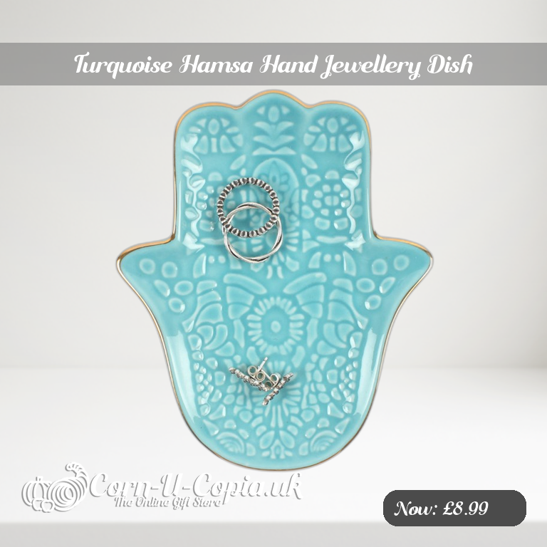 Turquoise Hamsa Hand Jewellery Dish Ad 2