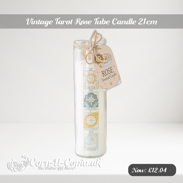Vintage Tarot Rose Tube Candle 21cm Ad 2