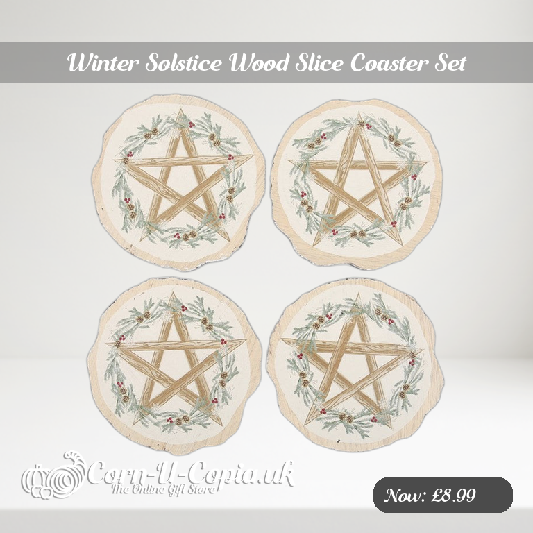 Winter Solstice Wood Slice Coaster Set Ad 2