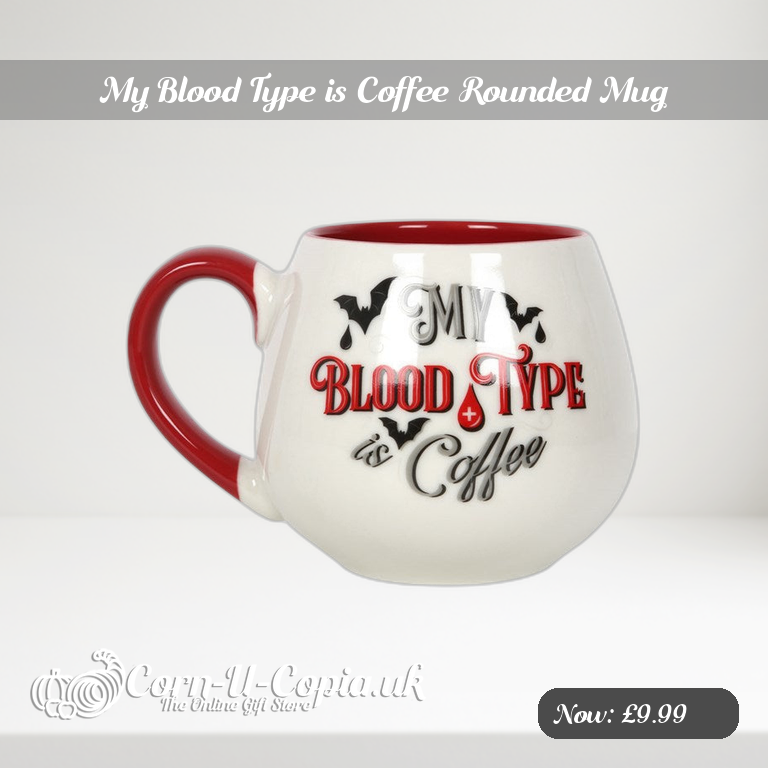 My Blood Type is Coffee Rounded Mug Ad 2