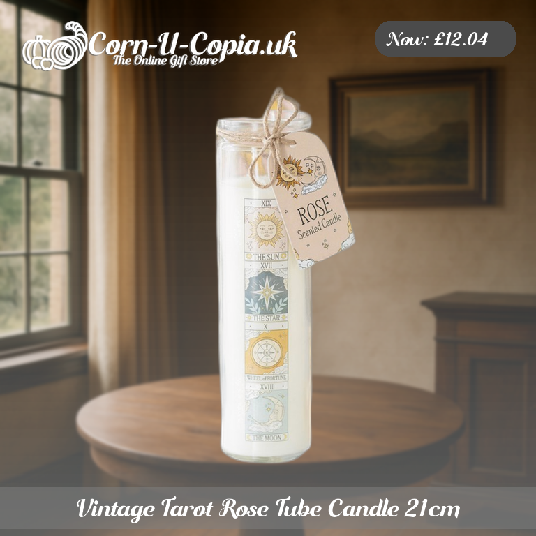Vintage Tarot Rose Tube Candle 21cm Ad 3