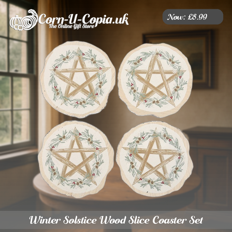 Winter Solstice Wood Slice Coaster Set Ad 3
