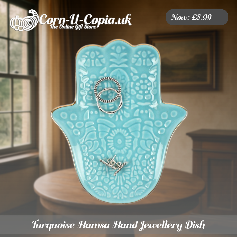 Turquoise Hamsa Hand Jewellery Dish Ad 3
