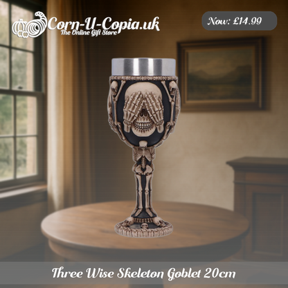 Three Wise Skeleton Goblet 20cm Ad 3