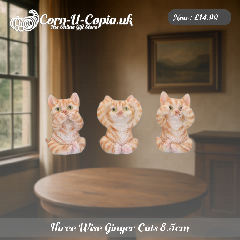 Three Wise Ginger Cats 8.5cm Ad 3