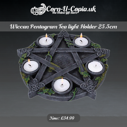 Wiccan Pentagram Tea light Holder 25.5cm Ad 4
