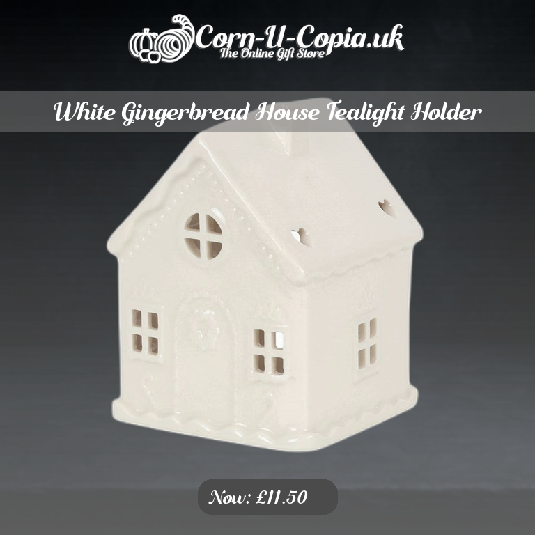 White Gingerbread House Tealight Holder Ad 4