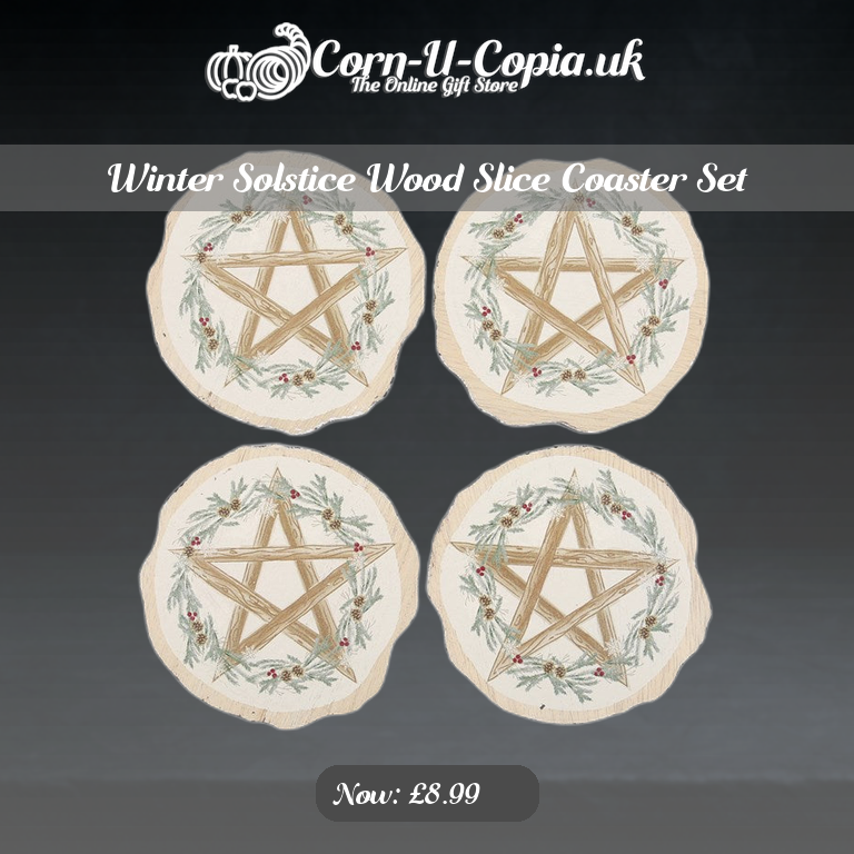 Winter Solstice Wood Slice Coaster Set Ad 4