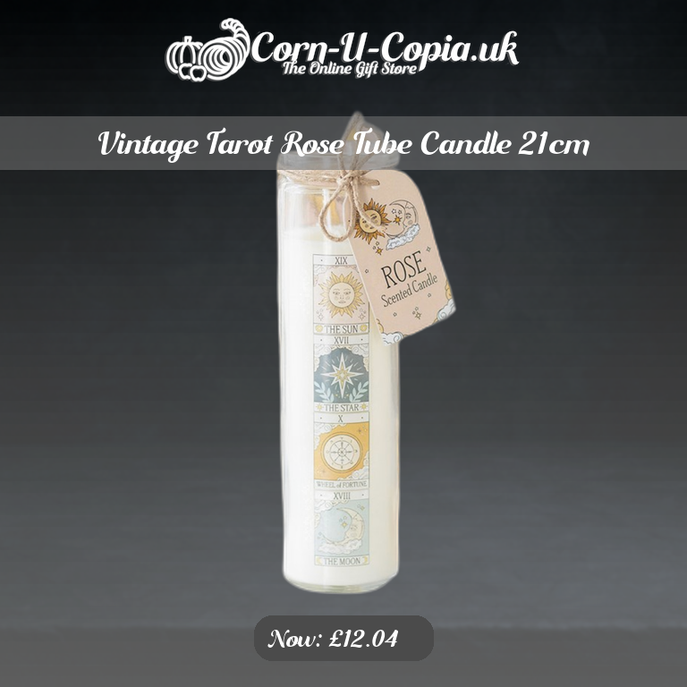 Vintage Tarot Rose Tube Candle 21cm Ad 4