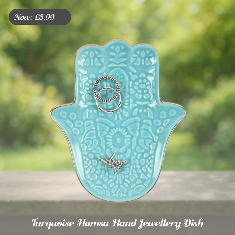 Turquoise Hamsa Hand Jewellery Dish Ad 5