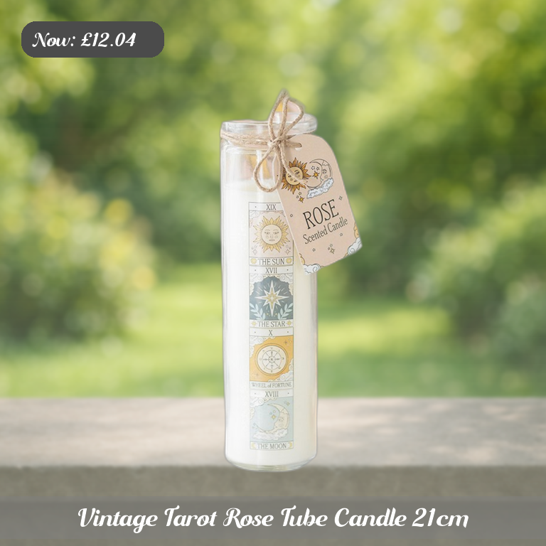 Vintage Tarot Rose Tube Candle 21cm Ad 5