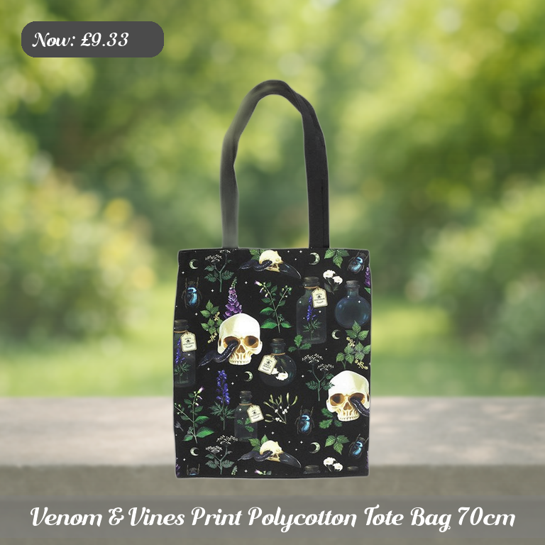 Venom & Vines Print Polycotton Tote Bag 70cm Ad 5
