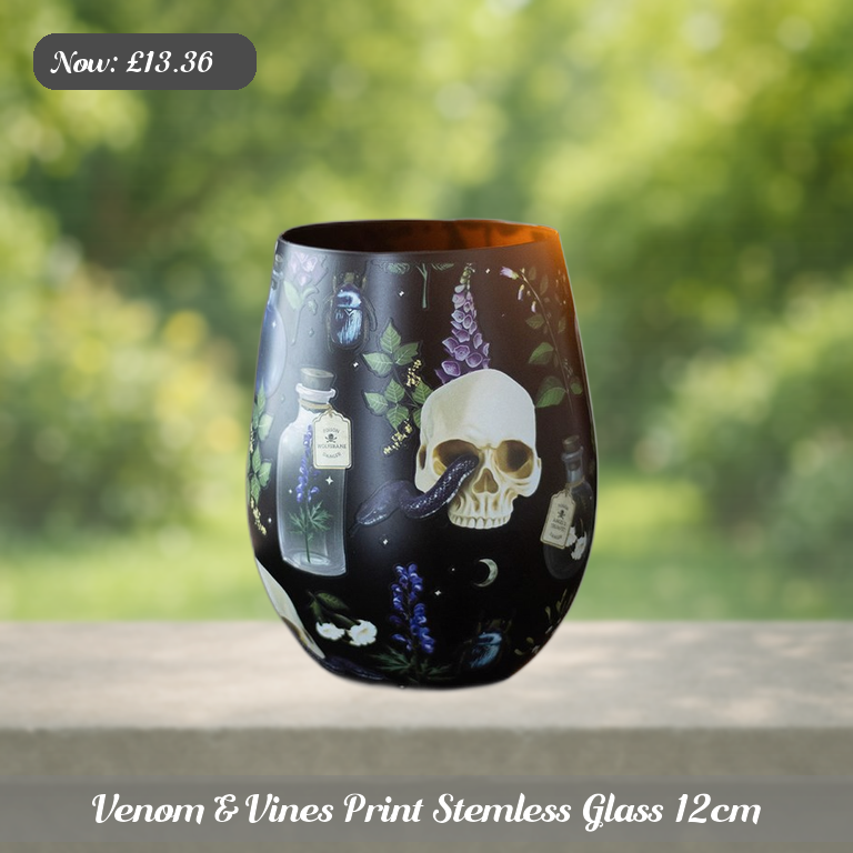 Venom & Vines Print Stemless Glass 12cm Ad 5