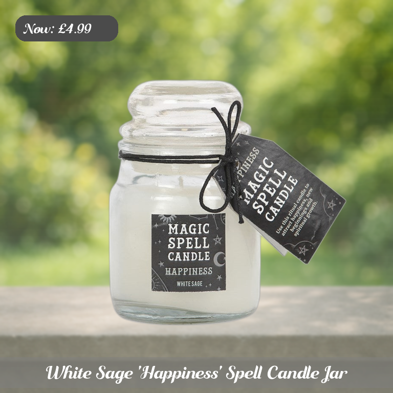White Sage 'Happiness' Spell Candle Jar Ad 5