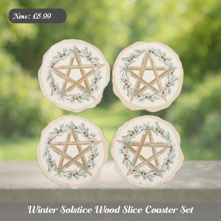 Winter Solstice Wood Slice Coaster Set Ad 5