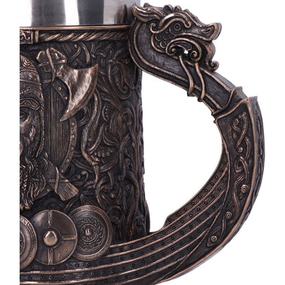 Bronze Drakkar Viking Tankard 15cm