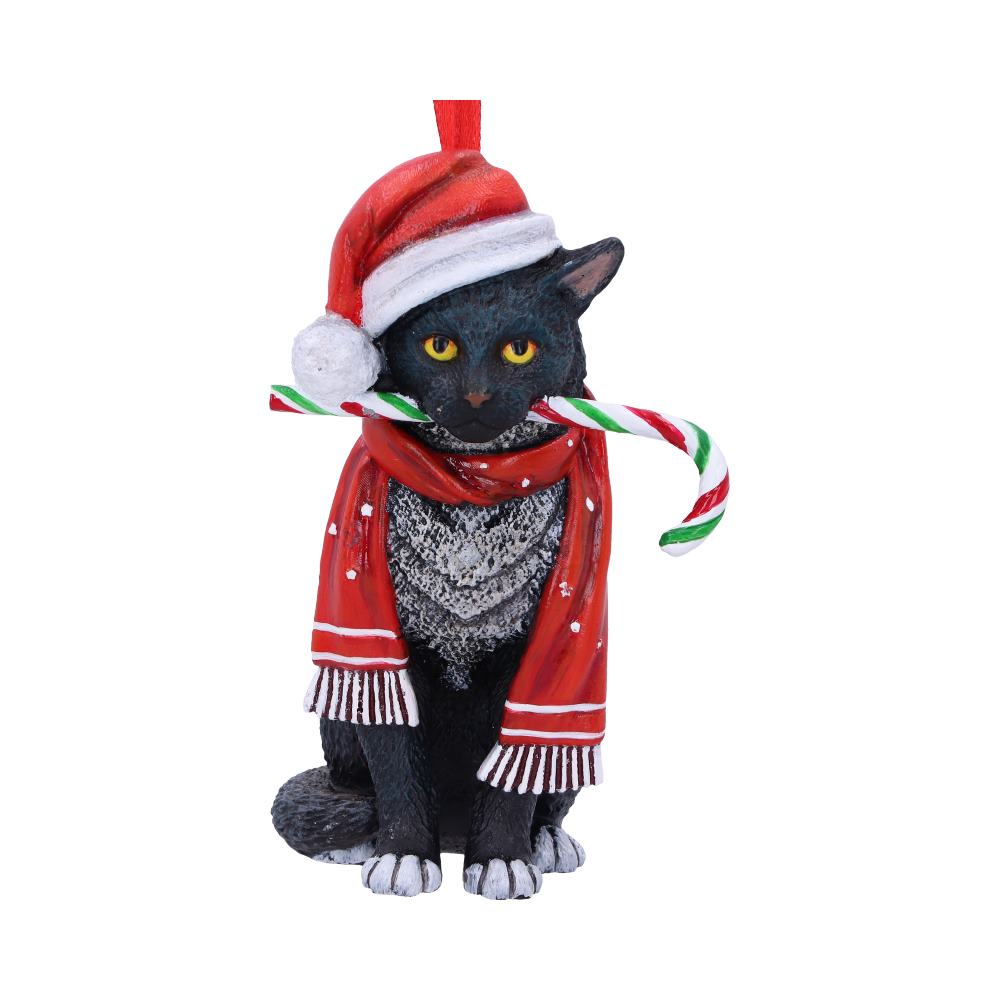 Candy Cane Cat Hanging Ornament (LP) 9cm