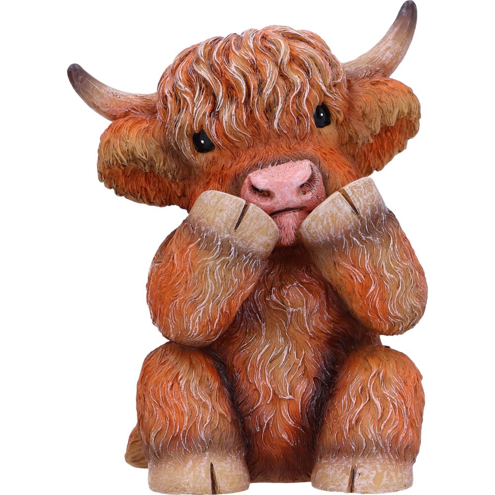 Three Wise Highland Cows 9.6cm