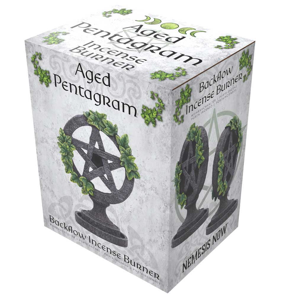 Aged Pentagram Backflow Incense Burner 19cm