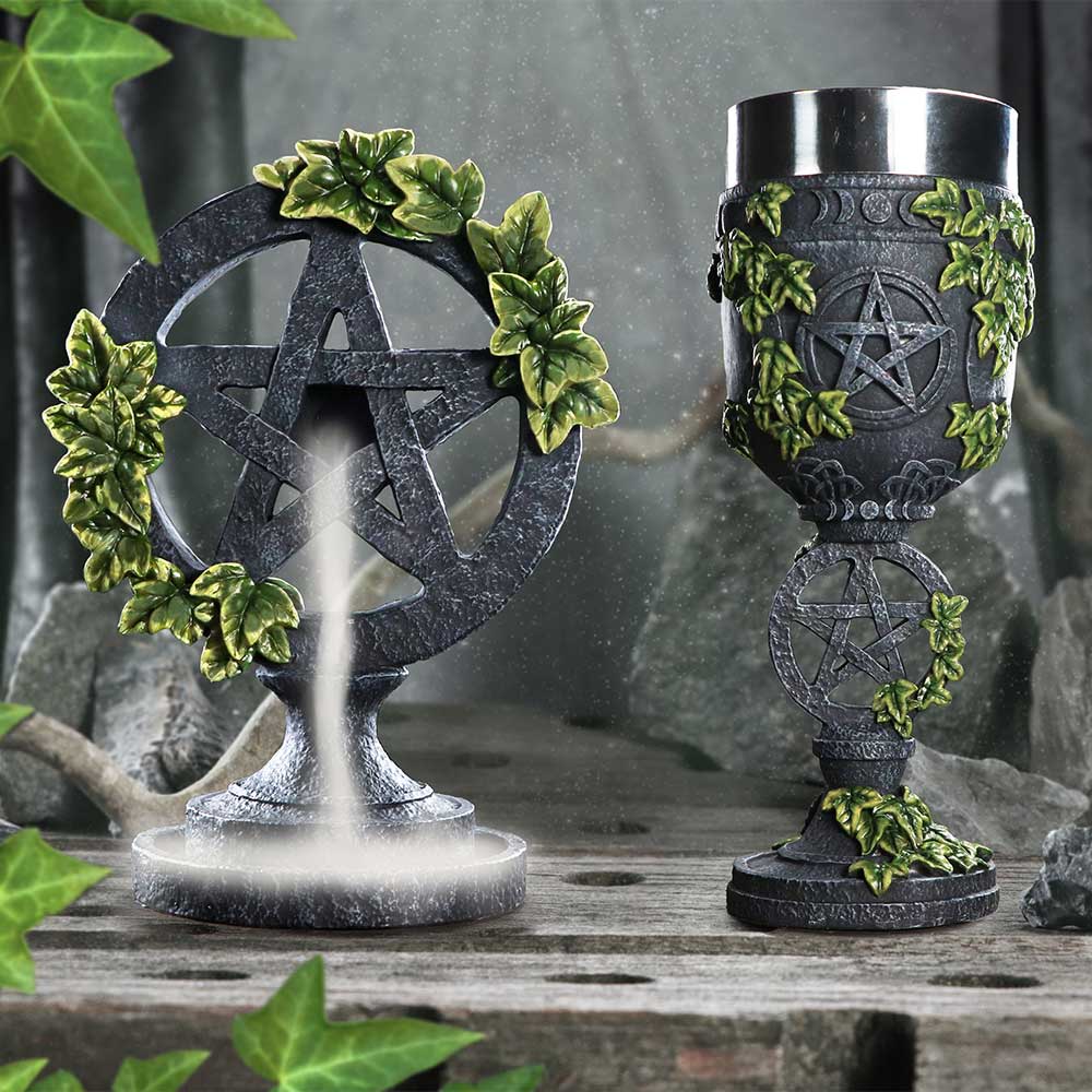 Aged Pentagram Backflow Incense Burner 19cm