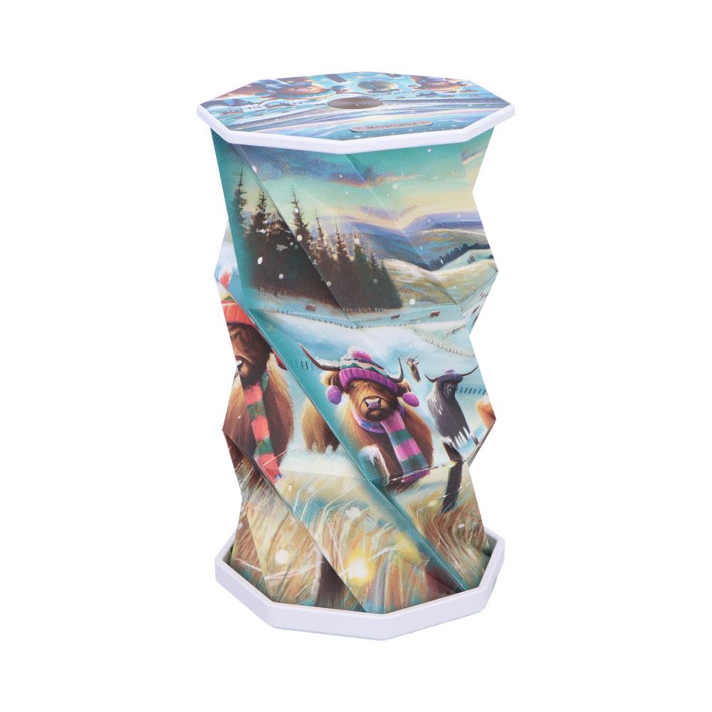 Winter Highland Cows Foldable Lamp 21cm